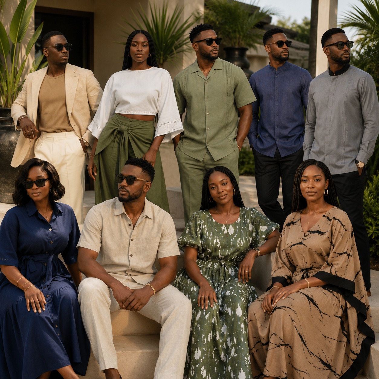 A group in ANTOSTYLE African traditional wear — kaftans, boubous and agbadas